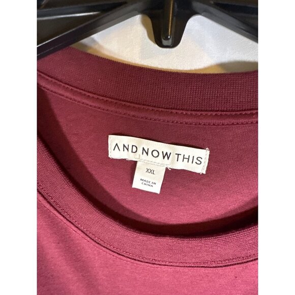 And Now This Mens Crewneck Long Sleeve T-Shirt, Tawny Port, Size XXL, NWT - Picture 3 of 5
